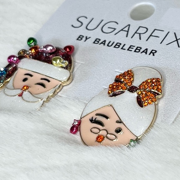 SUGARFIX by BaubleBar Santa & Mrs. Claus Christmas Earrings - Picture 3 of 7